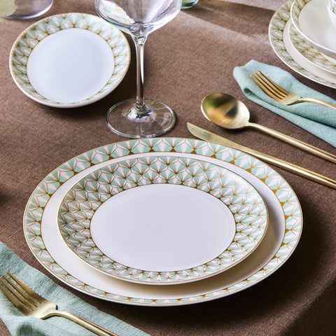 Karaca Forever Bone Emerald 53-delige Dinnerset voor 12 Personen