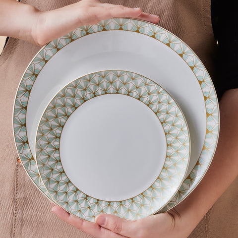 Karaca Forever Bone Emerald 53-delige Dinnerset voor 12 Personen