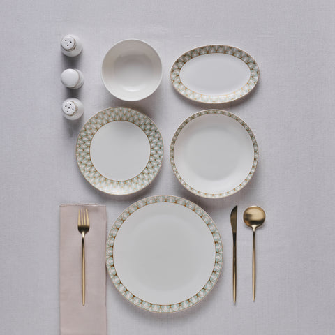 Karaca Forever Bone Emerald 53-delige Dinnerset voor 12 Personen