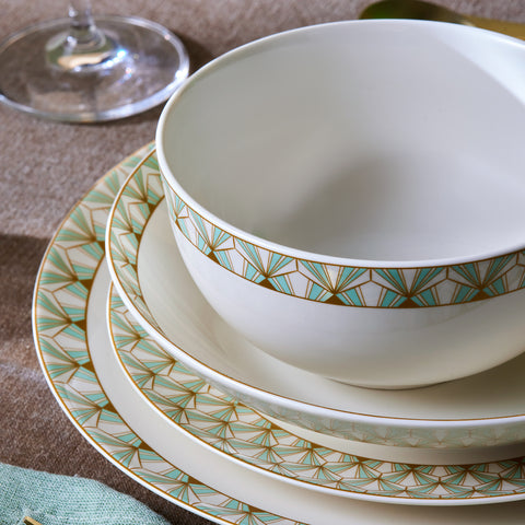 Karaca Forever Bone Emerald 53-delige Dinnerset voor 12 Personen
