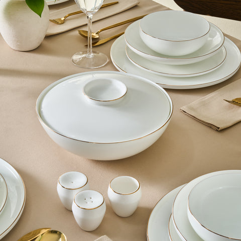 Karaca Fine Bone Meridian 55-Piece Dinner Set for 12 People Gold
 
