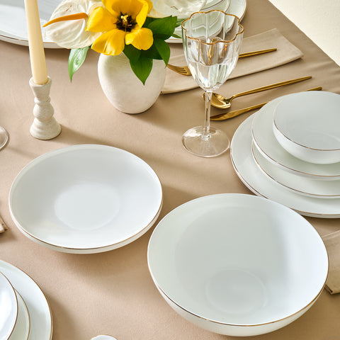 Karaca Fine Bone Meridian 55-Piece Dinner Set for 12 People Gold
 