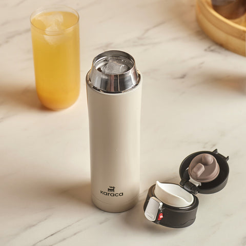 Karaca Pluton Roestvrijstalen Lekkagevrije Thermos 450 ml Crème