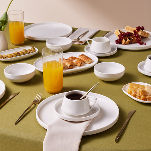 Karaca Stream Bone Meridian 34-Piece Breakfast Set for 6 People – White
