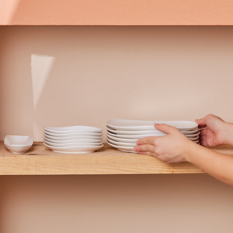 Karaca Stream Bone Middle 34-Delige Ontbijtset voor 6 Personen – Wit