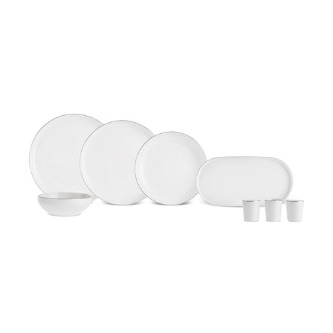 Karaca Stream Bone New Saturn 53-Piece Dinner Set for 12 People – Platinum