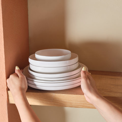 Karaca Stream Bone New Saturn 53-Piece Dinner Set for 12 People – Platinum