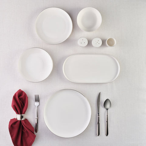 Karaca Stream Bone New Saturn 53-Piece Dinner Set for 12 People – Platinum