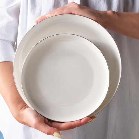 Karaca Stream Bone New Saturn 53-Piece Dinner Set for 12 People – Platinum