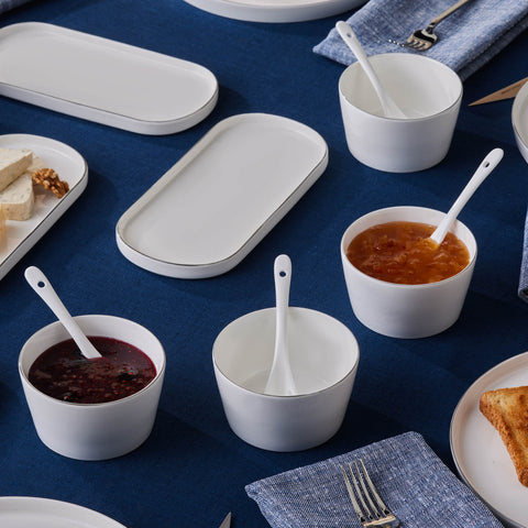 Karaca Forever Bone Bomo 22-delige Ontbijtset voor 6 Personen – Platina