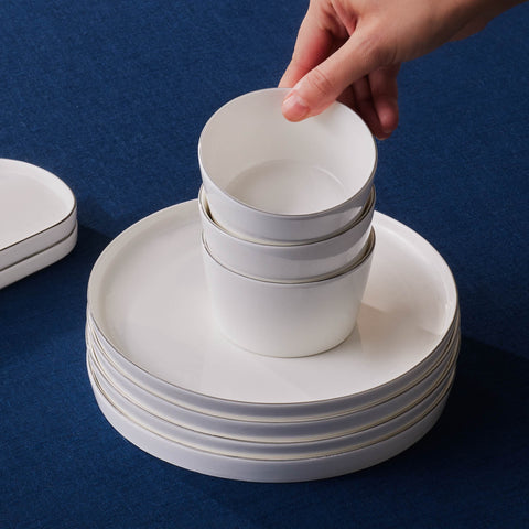 Karaca Forever Bone Bomo 22-delige Ontbijtset voor 6 Personen – Platina