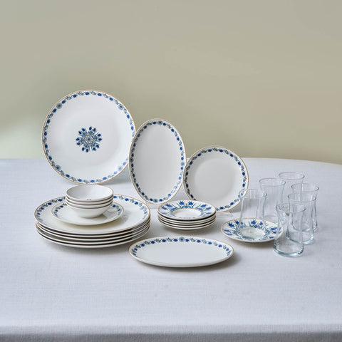 Karaca Bone China İznik 26-delig serveerset voor 6 personen, Multi
