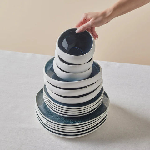 Karaca Earth Collection New Galactic Oscar Reactive Glaze 55-delige Serviesset voor 12 Personen, Multi