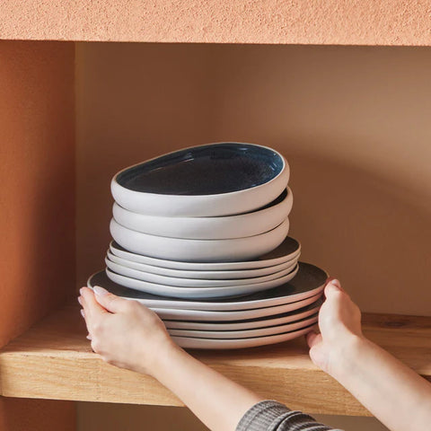 Karaca Earth Collection New Galactic Oscar Reactive Glaze 55-delige Serviesset voor 12 Personen, Multi