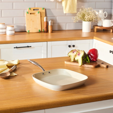 Karaca Swiss Crystal Almond Cream, Grillpan, 28cm