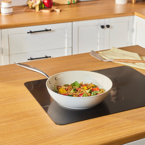 Karaca Swiss Crystal Almond Cream, Wokpan, 28cm