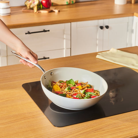 Karaca Swiss Crystal Almond Cream, Wokpan, 28cm