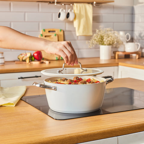 Karaca Swiss Crystal Almond Cream, Keramische Potten, 24cm