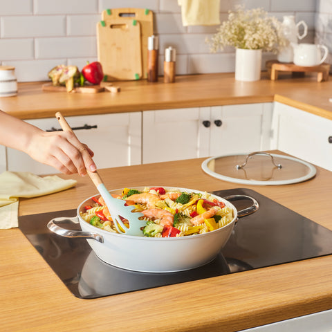 Karaca Swiss Crystal Almond Cream, Stainless Steel Handle Casserole, 30cm