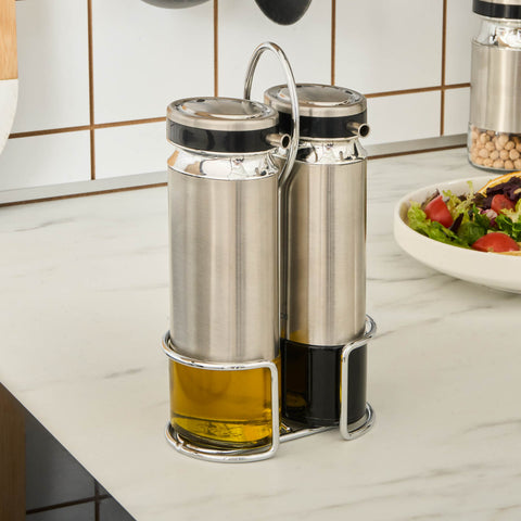 Karaca Stellum, 3-delige olie- en azijnflessenset, Inox