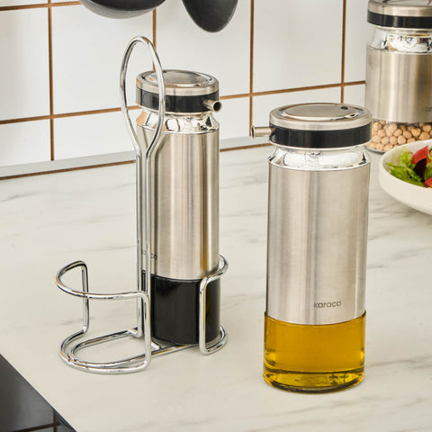 Karaca Stellum, 3-delige olie- en azijnflessenset, Inox