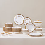Karaca Royal Bone China Charlotte 55-delige Dinnerset voor 12 Personen, Goud