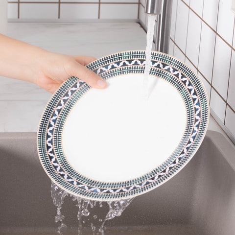 Karaca Cordoba 24-Piece Dinnerware Set for 6 Persons, New Bone, White
 