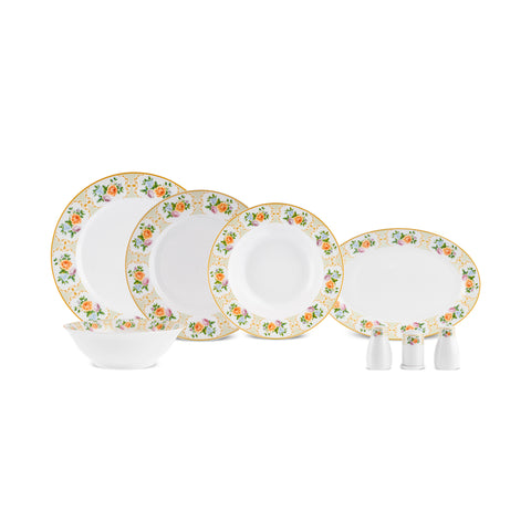 Karaca Forever Bone Britrose 53-delige Dinnerset voor 12 Personen
