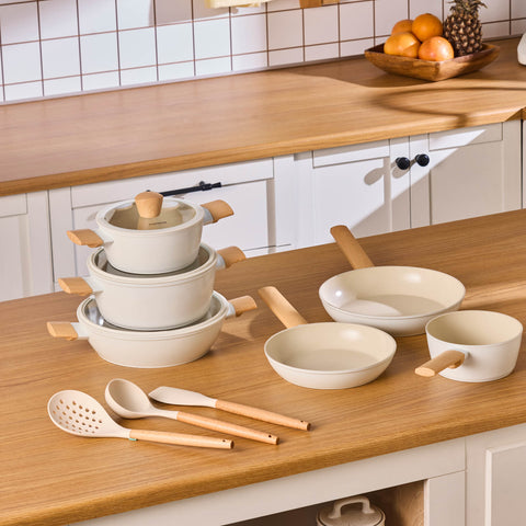 Karaca Swiss Crystal Almond Cream 12 pcs Cookware Set