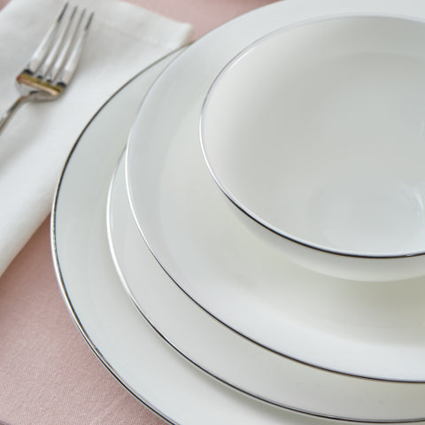 Karaca Fine Pearl Extra Argento Platin 55-Piece Dinner Set For 12 People