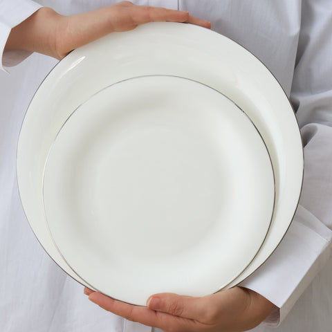 Karaca Fine Pearl Extra Argento Platin 55-Piece Dinner Set For 12 People