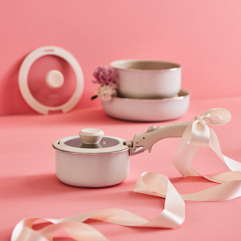 Karaca Comfort 6 Piece Ceramic Cookware Set With Detachable Handle