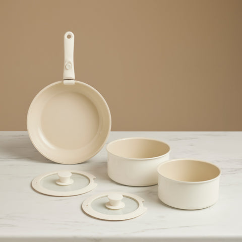 Karaca Comfort 6 Delige Keramische Pannenset Met Afneembare Handgreep