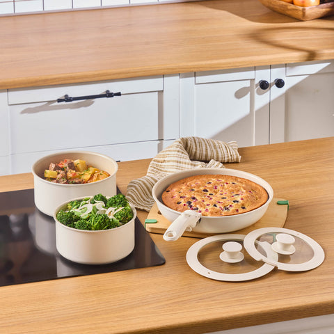 Karaca Comfort 6 Delige Keramische Pannenset Met Afneembare Handgreep