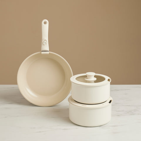 Karaca Comfort 6 Piece Ceramic Cookware Set With Detachable Handle