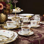 Karaca Royal Bone Diana Coffee Cup Set for 6 People, 90 ml