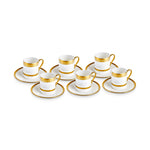 Karaca Royal Bone Charlotte Coffee Cup Set for 6 People, 90 ml