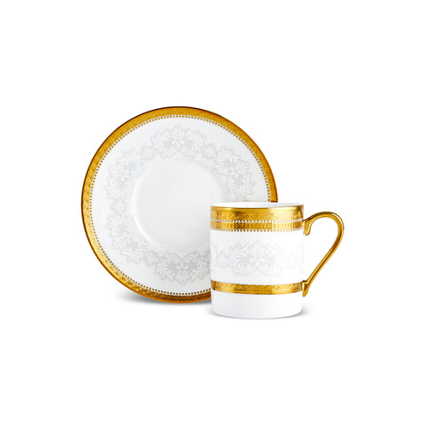 Karaca Royal Bone Charlotte Coffee Cup Set for 6 People, 90 ml