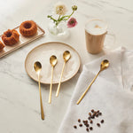 Karaca Boreas Gold 4-Piece Latte Spoon Set in Box