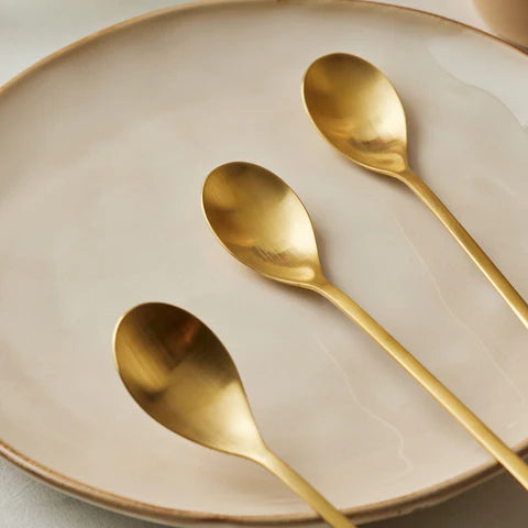 Karaca Boreas Gold 4-Piece Latte Spoon Set in Box