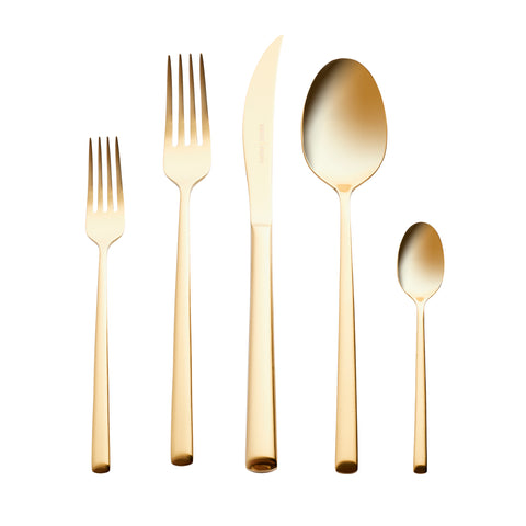 Karaca Tivoli Matte Gold 30-Piece Cutlery Set for 6 People