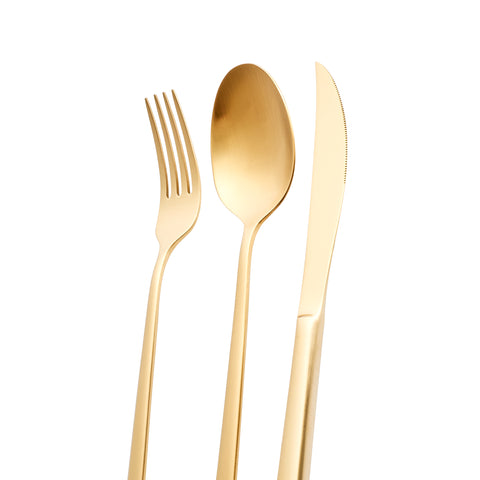 Karaca Tivoli Matte Gold 30-Piece Cutlery Set for 6 People