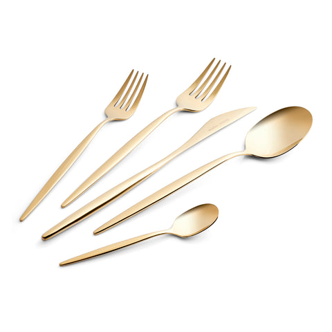 Karaca Lizbon 30-Piece Cutlery Set for 6 People – Gold