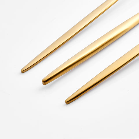 Karaca Lizbon Matte Gold 30-Piece Cutlery Set for 6 People