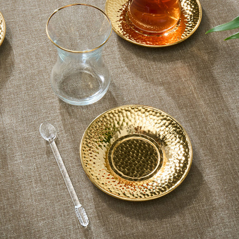 Karaca Ada 6-Person 18-Piece Tea Set Gold