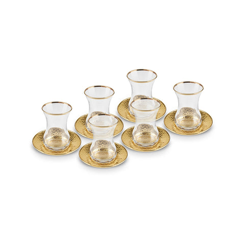 Karaca Ada 6-Person 18-Piece Tea Set Gold