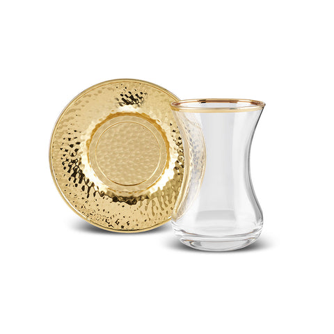 Karaca Ada 6-Person 18-Piece Tea Set Gold