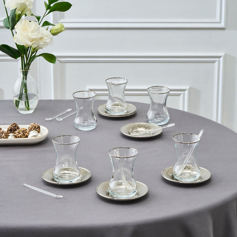 Karaca Ada 18-delige Theeset voor 6 Personen Platina