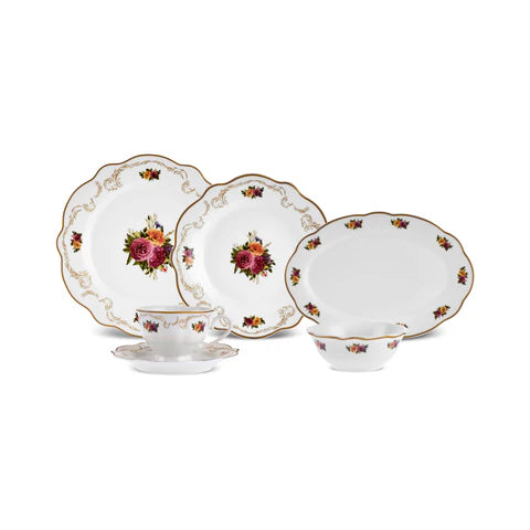 Karaca Forever Bone Antique Gold 26-Piece Breakfast Set