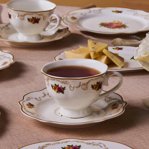 Karaca Forever Bone Antique Gold 26-Piece Breakfast Set